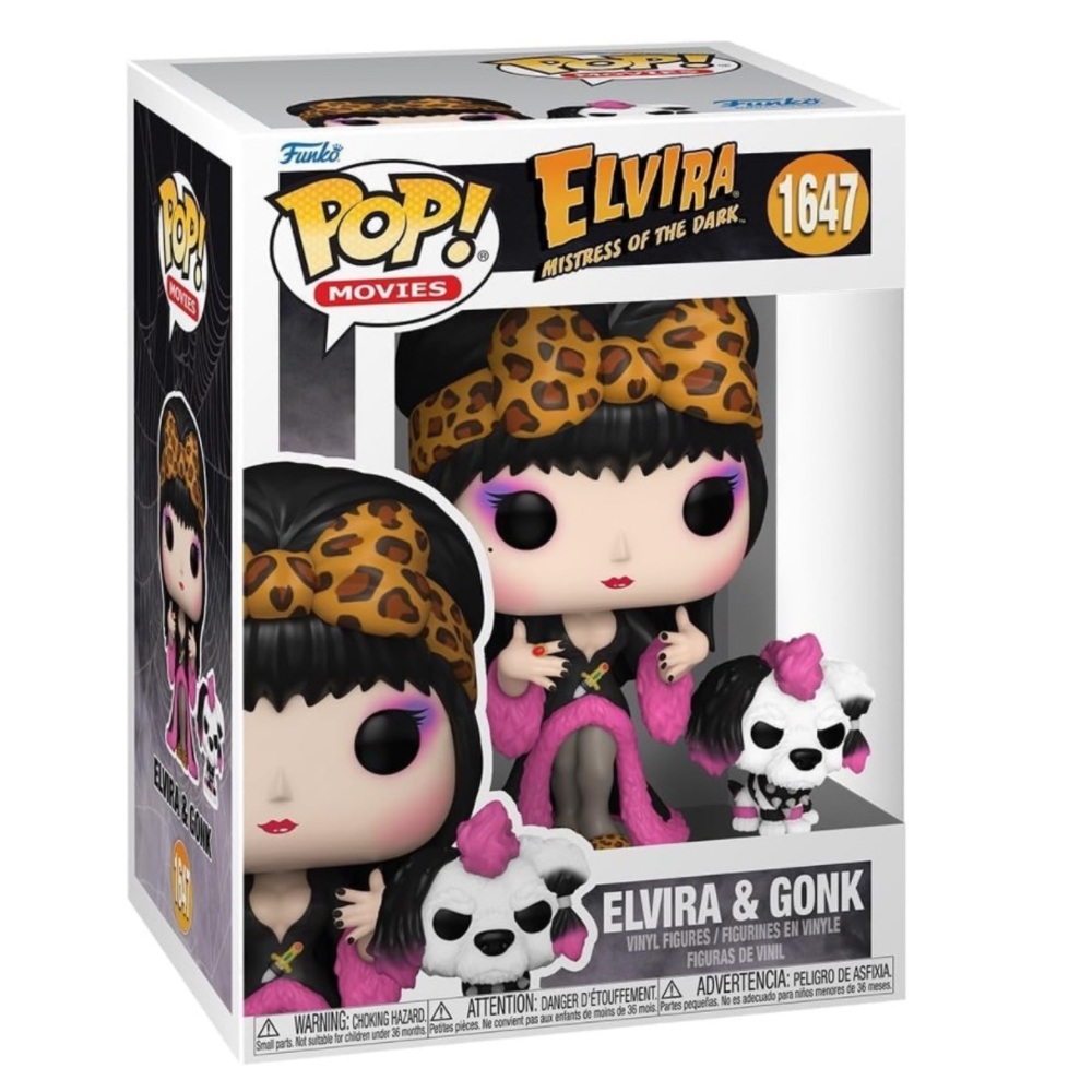 Elvira & Gonk - Mistress of The Dark Funko Vinyl Figure w/ POP Protector Case